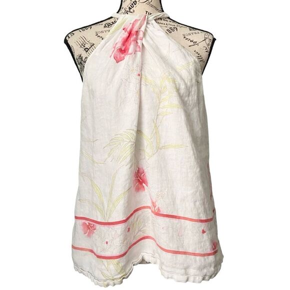Tommy Bahama Acqua Dei Fiore Linen Halter Top in Size Large - Picture 3 of 11